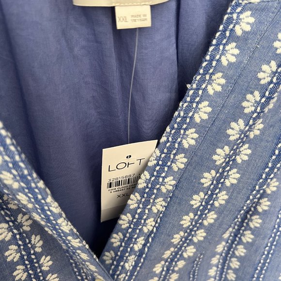 LOFT Blue and White Striped Dress - Picture 3 of 3